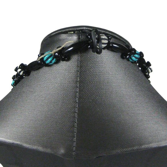 Necklace Plastic Beaded 33 inch Vintage Strand Ethnic Retro Black White NO CLASP - Picture 6 of 6